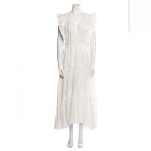 La Ligne off White Ruffled Maxi Dress EUC XL